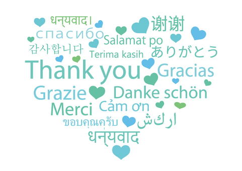 世界のありがとう_ハート（水色） あいさつ,言葉,多文化共生,コミュニケーション,世界の国,ありがとう,感謝,多言語,外国語,語学のイラスト素材