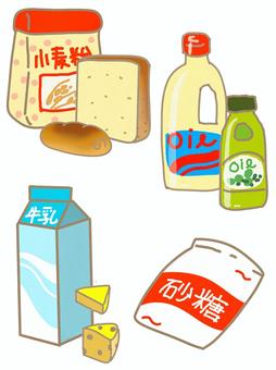 ４毒食材 四毒,食品,添加物,砂糖,小麦,グルテン,乳製品,牛乳,植物油,トーストのイラスト素材