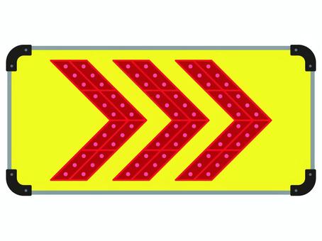 LED矢印板2-黄地・赤矢印 矢印板,led,黄色地,赤矢印,工事,安全,規制,保安のイラスト素材