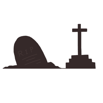Buried RIP Tombstone and Crucifix Tombstone, JPG and PNG Buried RIP Tombstone and Crucifix Tombstone, , JPG and PNG