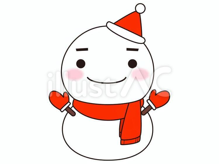 ゆきだるま（クリスマスver 雪だるま,冬,クリスマスのイラスト素材
