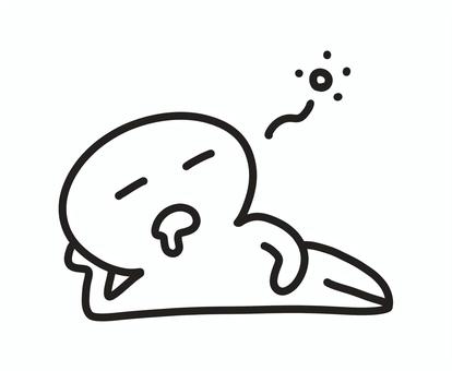 よだれを垂らしながら昼寝をする人 よだれ,昼寝,棒人間,ダラダラ,だらだら,休憩,休む,だらける,寝転ぶ,だらしないのイラスト素材
