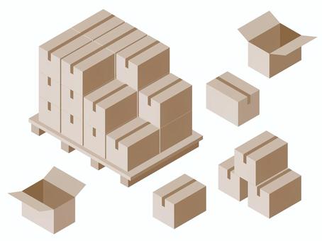 アイソメトリック_ダンボール アイソメトリック_ダンボール アイソメトリック,立体,アイソメ,斜め上,ダンボール,荷物,出荷,準備,梱包,物流のイラスト素材