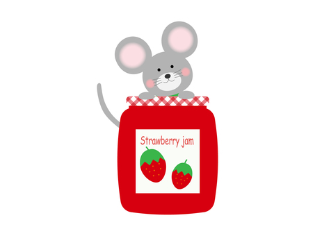 Illustration of strawberry jam and mouse, strawberry, strawberry jam, mouse, JPG and PNG