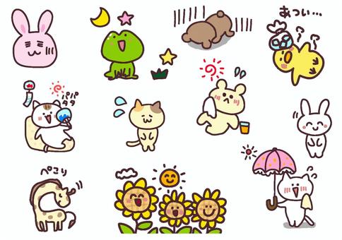 Illustration, summer, animal, cat, 