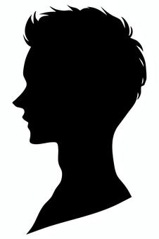 男性の横顔シルエット5 シルエット,男性,男,メンズ,青年,髪型,ヘアスタイル,ショート,短髪,ビジネスのイラスト素材