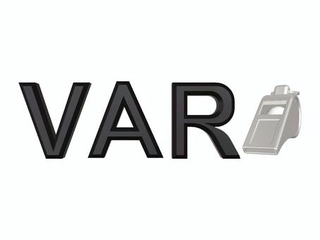 文字　VAR　ホイッスルバージョン var,ホイッスル,ビデオ検証,笛,文字,確認,サッカーのイラスト素材