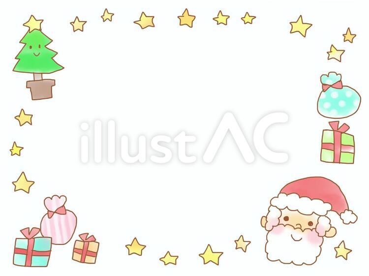 サンタカード　ふんわり サンタ,クリスマス,ツリーのイラスト素材
