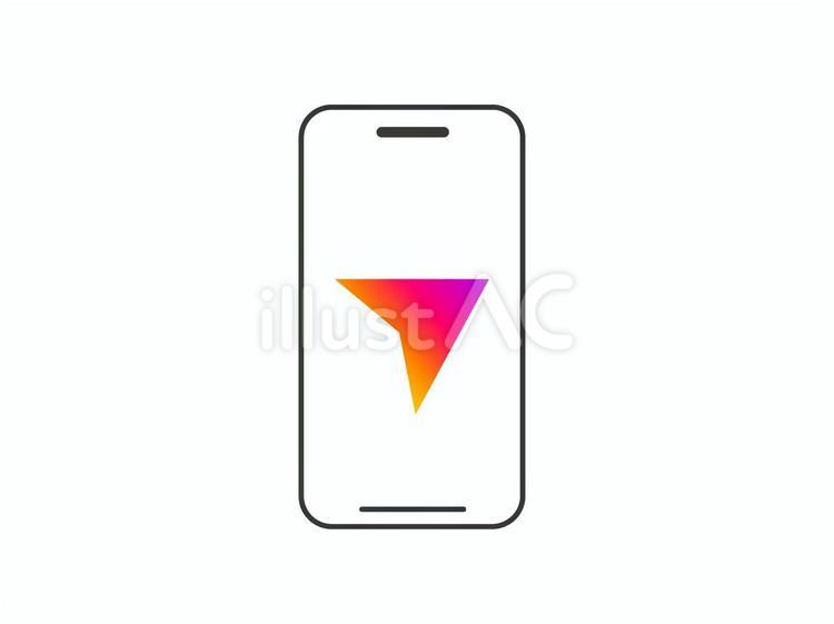スマホ画面 DM飛行機アイコン1(透過) スマホ画面 DM飛行機アイコン1(透過) モックアップ,dm,メッセージのイラスト素材
