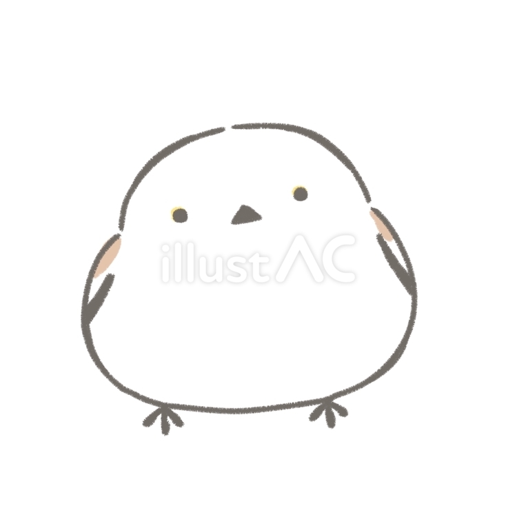 首を傾げるシマエナガ シマエナガ,鳥,小鳥のイラスト素材