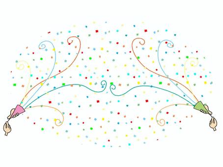 クラッカー クラッカー クラッカー,カラフル,ロール,紙吹雪,お知らせ用,宣伝用,pop調,手描き,挿絵,ワンポイントのイラスト素材