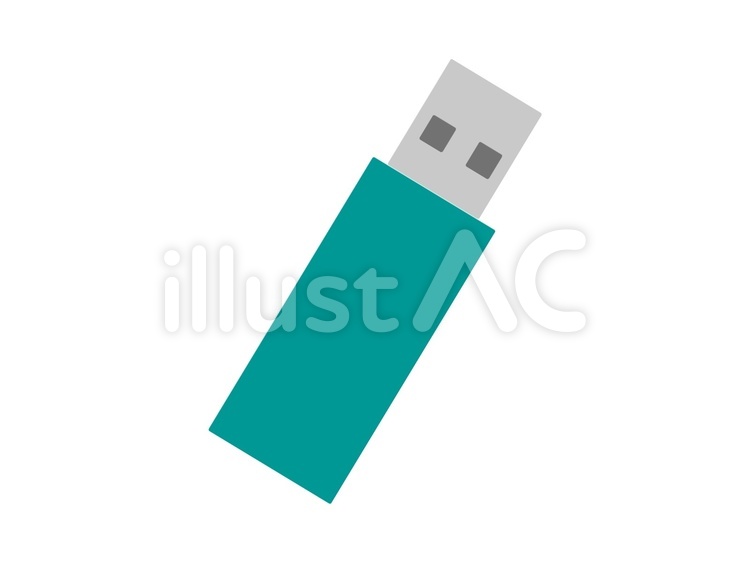 USBメモリ　水色 usbメモリ,ストレージ,記憶装置のイラスト素材