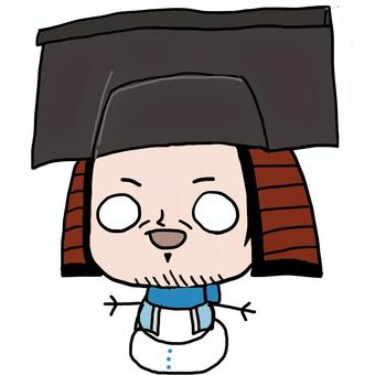 ゆるい黒田長政 ゆきだるまさん 黒田長政,歴史上人物,偉人,戦国時代,戦国,安土桃山時代,安土桃山,戦国武将,江戸時代,歴史のイラスト素材
