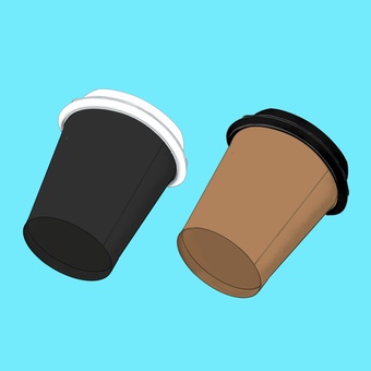 テイクアウト コーヒー容器 テイクアウト コーヒー容器 食器,容器,紙コップ,紙,コップ,テイクアウト,コーヒー,プラスチック,蓋,白のイラスト素材