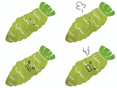 Vegetable character facial expression set Angry Wasabi, JPG and PNG Vegetable character facial expression set Angry Wasabi, , JPG and PNG