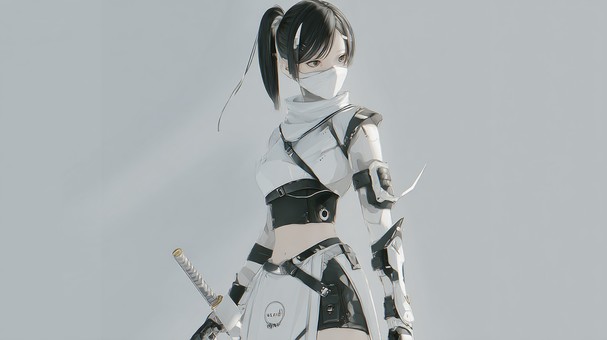 忍者アーマーを着た女性キャラ