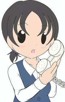 電話応対する女性 女性,女子,人物,電話,事務員,仕事のイラスト素材
