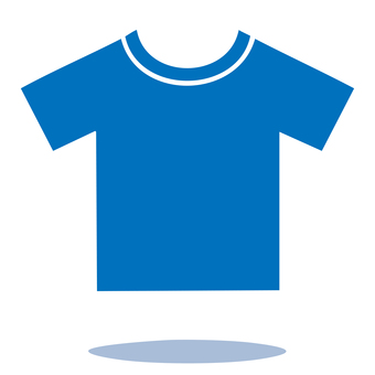 Tシャツのアイコン 青 tシャツ,衣類,ティーシャツ,半袖,カットソー,衣服,カジュアル,シャツ,夏服,ファッションのイラスト素材