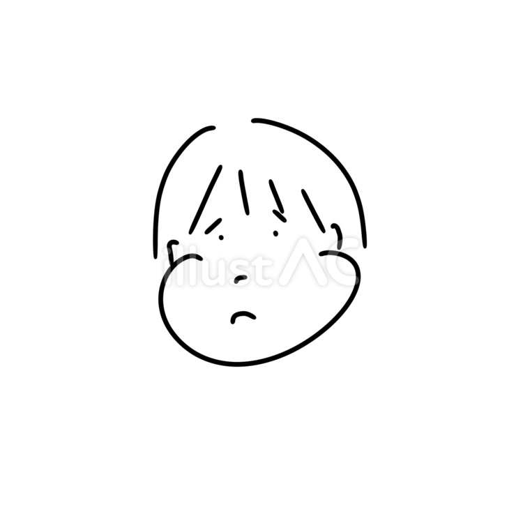 人　しょんぼり 顔,人,しょんぼりのイラスト素材