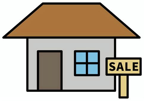 売家のイラスト 茶色の屋根 売家,住宅,不動産,家,空き家,中古,建物,一戸建て,建売,マイホームのイラスト素材