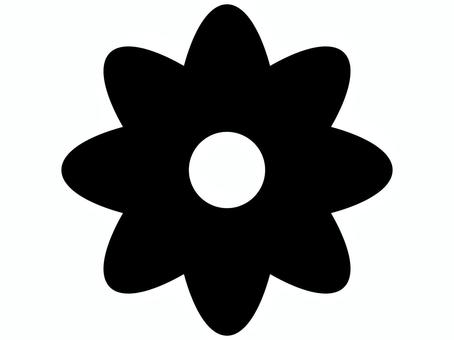 お花のシルエット 花,植物,自然,シルエット,黒,モノクロ,シンプル,かわいい,単品,単体のイラスト素材