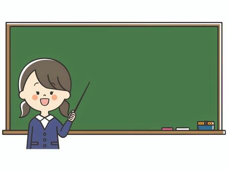 発表する女子生徒 小学生,女の子,こども,説明,教える,解説,プレゼン,発表,ポイント,授業のイラスト素材