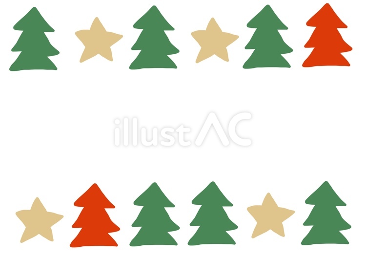 クリスマス風フレーム クリスマス,ツリー,星のイラスト素材