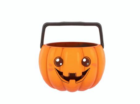 秋のハロウィンのお菓子のカボチャのバケツ ハロウィン,カボチャ,バケツ,容器,10月,雑貨のイラスト素材