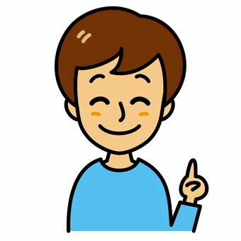 若い男性　説明 説明,男性,案内,おすすめ,顔,ガイド,指,ナンバーワン,人差し指,一番のイラスト素材