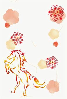 2026年　午年用年賀状素材53