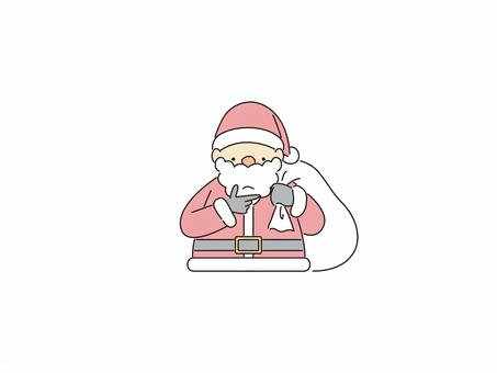悩むサンタ 悩む,カラー,考え,迷い,選択肢,サンタ,サンタクロース,クリスマスのイラスト素材
