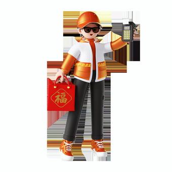 ファッショントレンドショッピング用の3Dレンダリング男性キャラクター09