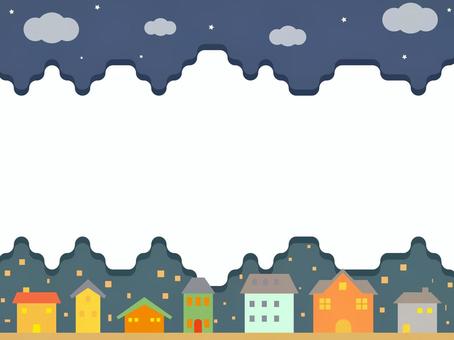 城市景觀框架住宅夜晚, JPG, PNG 和 AI 城市景觀框架住宅夜晚, 城市景觀, 街道, 住房, JPG, PNG 和 AI