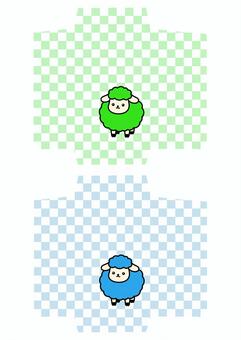 ポチ袋（羊） ポチ袋,ぽち袋,封筒,お年玉,羊,小物入れ,手作り,展開図,テンプレート,可愛いのイラスト素材