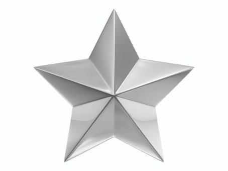 リアルな銀色の星のイラスト 星,3d,ポップのイラスト素材