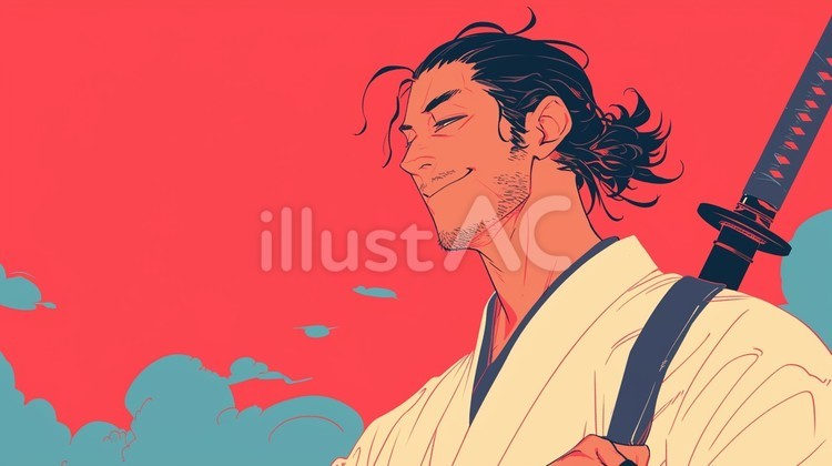 侍 侍,男性,刀のイラスト素材