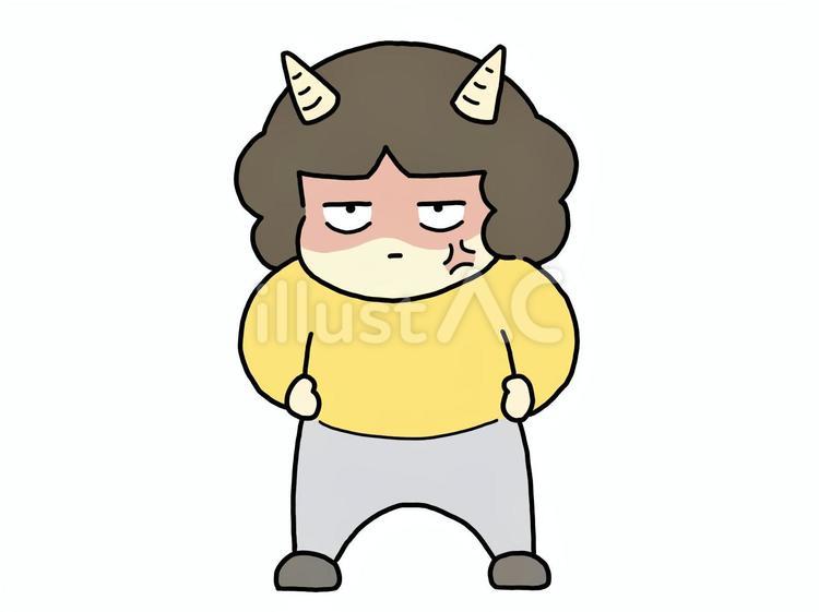 角を生やして怒る人 怒る,怒り,我慢のイラスト素材