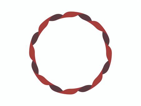 リボンのフレーム（ねじれ・円・中）01 リボン,フレーム,枠,ねじれ,円,マーク,シンプルのイラスト素材