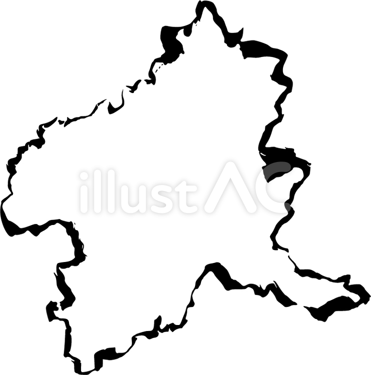 群馬県（筆書き） 群馬,筆,地図のイラスト素材