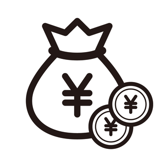 お金のアイコン、イラスト お金,料金,値段,コイン,円,アイコン,アイコン単品,モノクロ,ビジネス,買い物のイラスト素材