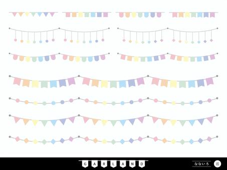 Illustration, garland, seven colors, rainbow-colored, 