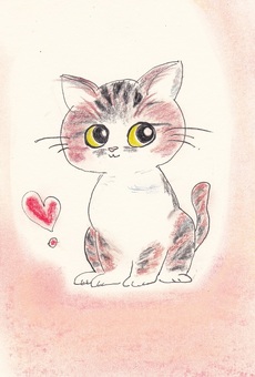 愛猫のシュウ 愛猫のシュウ 猫,可愛いのイラスト素材