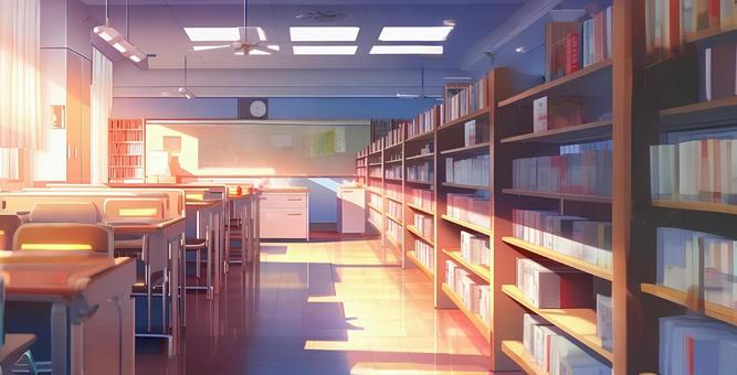 Illustration, library, middle school, colleges and universities, 