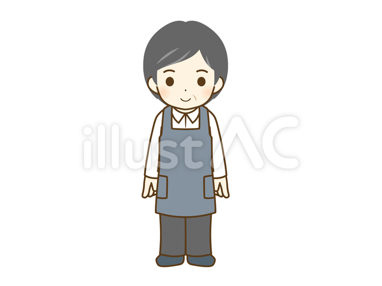 エプロンの中年男性 男性,エプロン,全身のイラスト素材