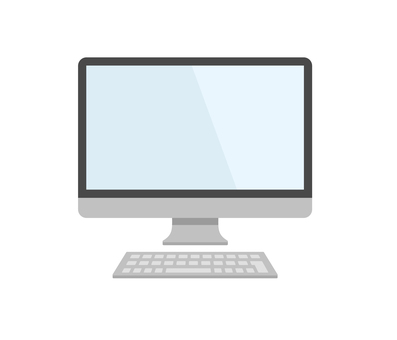 デスクトップパソコン,フラットイラスト パソコン,デスクトップパソコン,ディスプレイ,ビジネス,コンピュータ,pc,キーボード,シンプル,ベクターのイラスト素材