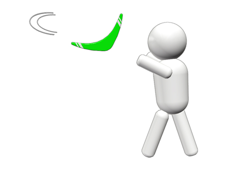 ブーメラン　投げたら戻ってきた スポーツ,ブーメラン,投げる,戻ってくる,武器,人物のイラスト素材