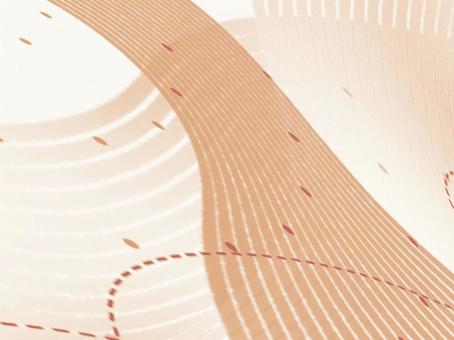 線のリズム-ブラウン05 ブラウン,ベージュ,流線,抽象,背景,曲線,グラデーション,光,明るい,柔らかいのイラスト素材