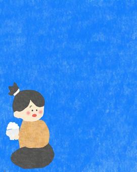 ごはんをもった男性♪ かわいい,ごはん,食事,お米,米,ライス,食べ物,食べる,おいしい,振り返るのイラスト素材