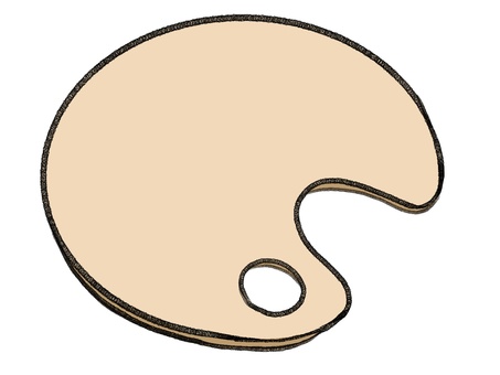 木製パレット絵の具なし パレット,お絵かき,絵画,手描き,ゆるい,カラーイラスト,背景透過,シンプル,アイコン,絵描きのイラスト素材