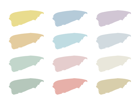 手描きペイント素材セット　くすみカラー ペイント,セット,絵の具,手描き,筆,ブラシ,フレーム,手書き,筆跡,背景のイラスト素材